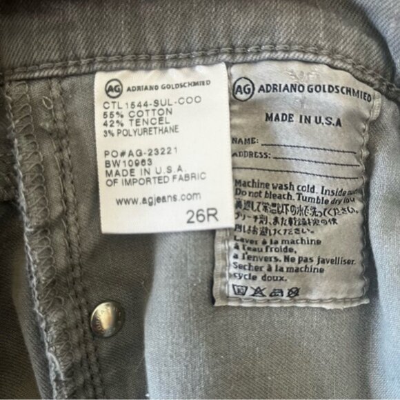 AG Adriano Goldschmied Grey "The Stevie" Ankle Slim Straight Leg Jeans Size 26R - Picture 5 of 13